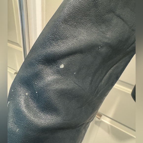 Black Pinet Men's Leather Jacket Blue Size M, There Is a Small Defect - Picture 5 of 7